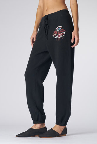 Raquel Allegra  Evil Eye Topanga Sweatpants Black