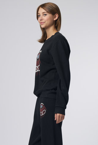 Raquel Allegra Evil Eye Classic Sweatshirt Black