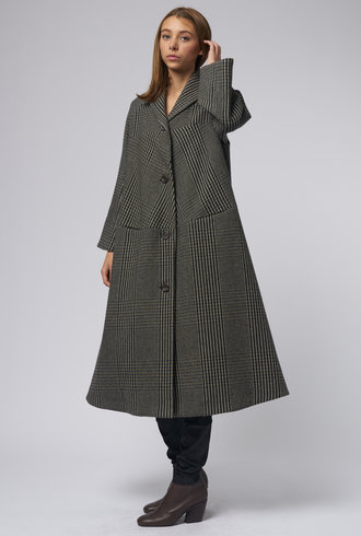 Pret Pour Partir Anais Gal Coat Plaid Taupe