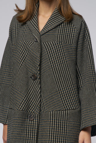 Pret Pour Partir Anais Gal Coat Plaid Taupe