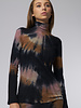 Raquel Allegra Faye Turtle Neck Top Black Fireworks Tie Dye