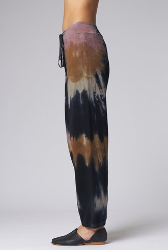 Raquel Allegra Topanga Sweatpants Black Fireworks Tie Dye