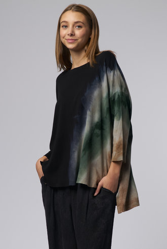 Raquel Allegra Cocoon Shirt Mist Tie Dye