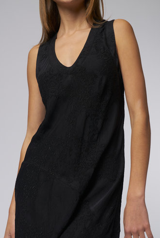 Raquel Allegra Kennedy Midi Dress Black Silk Jacquard