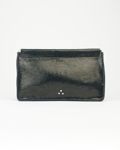 Noir Goatskin Lame Clutch - Alhambra | Women's Clothing Boutique