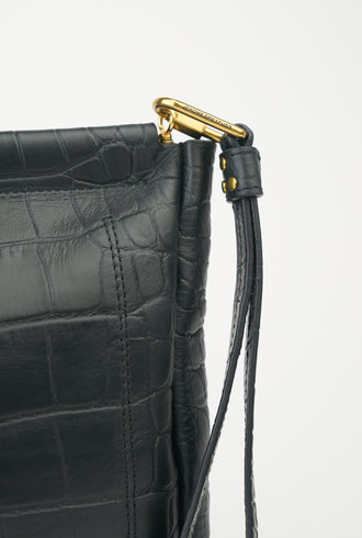 Jerome Dreyfuss Noir Cowskin Croco Clutch