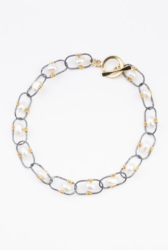 Dana Kellin Fashion Silver Pearl Bracelet