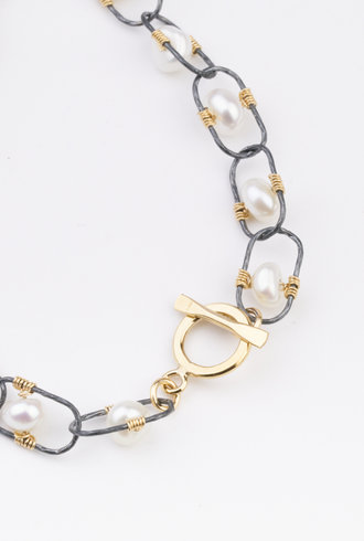 Dana Kellin Fashion Silver Pearl Bracelet