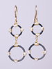 Dana Kellin Fashion Silver and Gold Pearl Hoop Earrings