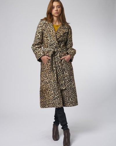 Belted Trench Dress + Stripes + Leopard