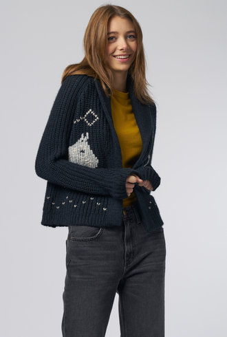 The Great Equestrian Lodge Cardigan Navy