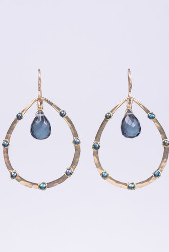 Dana Kellin Fashion Blue Quartz/Pearl Earrings