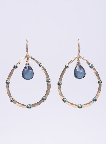 Dana Kellin Fashion Blue Quartz/Pearl Earrings