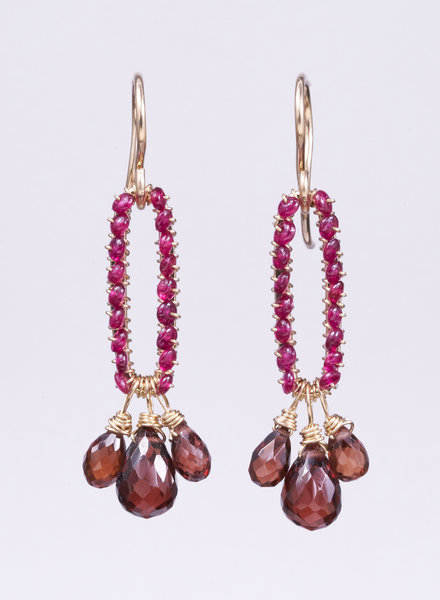 Dana Kellin Fashion African Ruby, Garnet Earrings