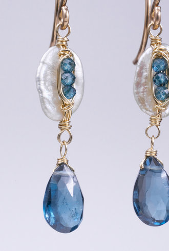 Dana Kellin Fashion Blue Mix/ Pearl Earrings