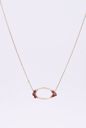 Dana Kellin Fashion Oval  Garnet Necklace