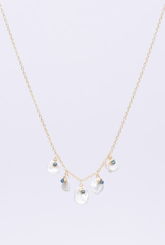 Dana Kellin Fashion Pearl, Blue Quartz Necklace