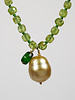 Renee Garvey Faceted Peridot with Sea Pearl Pendant Necklace