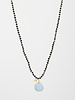 Renee Garvey Black Spinel with  Opal Pendants Necklace