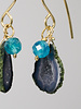 Renee Garvey Black Geode Earrings with Mini Apatite Drops