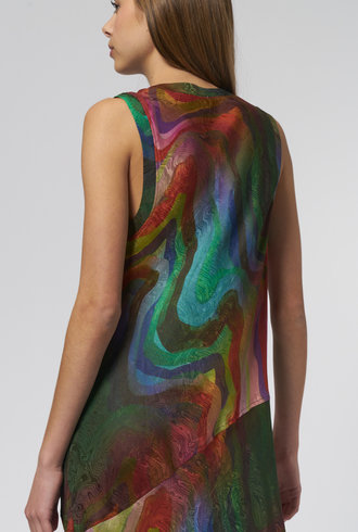 Raquel Allegra Kennedy Midi Dress Multi Waves