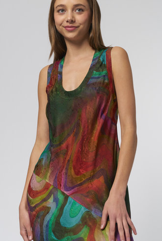 Raquel Allegra Kennedy Midi Dress Multi Waves