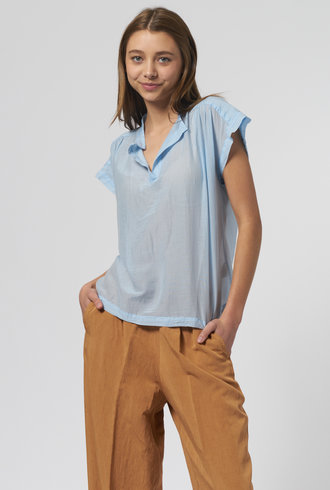 Pomandere Henley Shirt Sky Blue