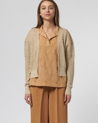 Pomandere Textured Knit Cardigan Rope