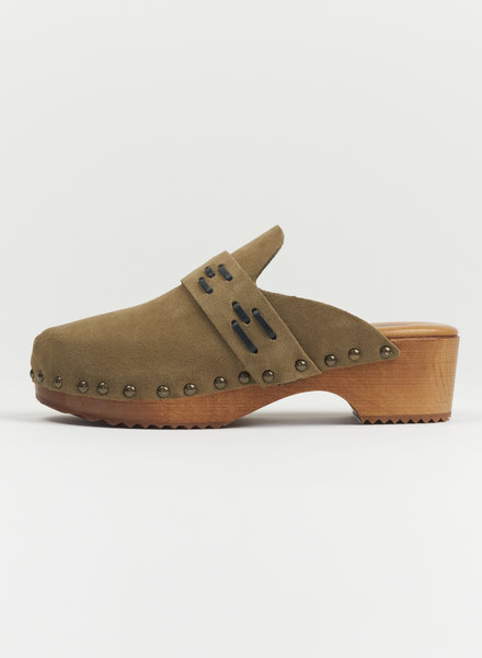 Bsbee Suede Clogs Taupe