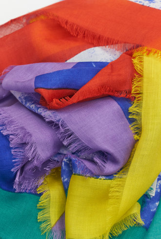 Destin Alvina Sponge Quadra Royal Scarf