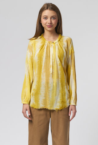 Raquel Allegra Poet Blouse Yellow Stripe