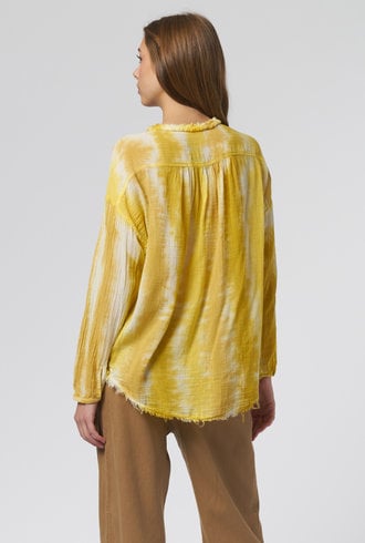 Raquel Allegra Poet Blouse Yellow Stripe