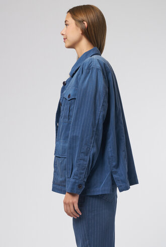 The Great Pleated Army Jacket Dark Indigo