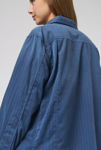 The Great Pleated Army Jacket Dark Indigo