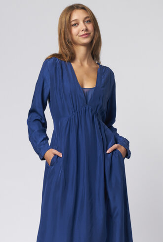 Pomandere Silk Dress Royal Blue