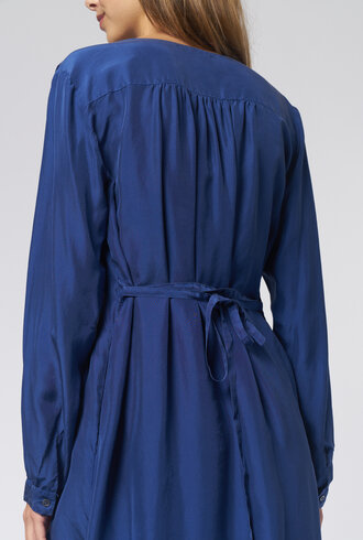 Pomandere Silk Dress Royal Blue