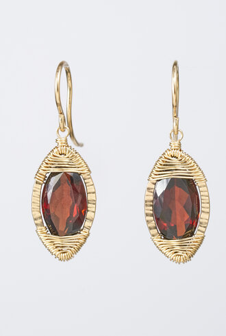 Dana Kellin Fashion Gold Garnet Earrings