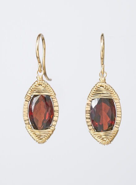 Dana Kellin Fashion Gold Garnet Earrings