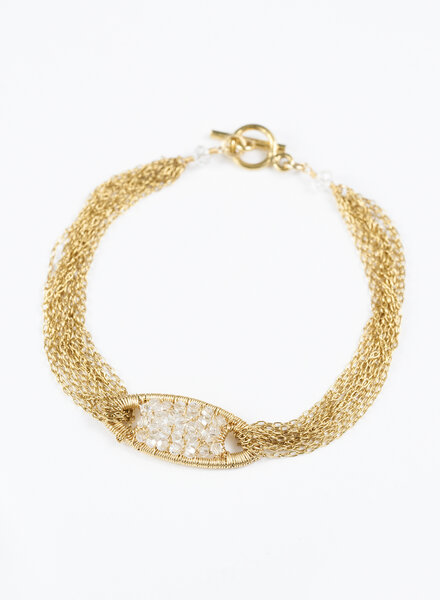 Dana Kellin Fashion Crystal Gold Bracelet