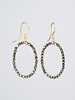 Dana Kellin Fashion Black Crystal  Gold Earrings