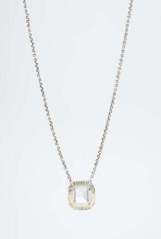 Dana Kellin Fashion  Quartz Pendant Silver Necklace