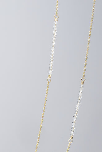 Dana Kellin Fashion Crystal Bars Gold Necklace