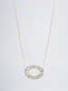 Dana Kellin Fashion Crystal Oval  Pendant Necklace