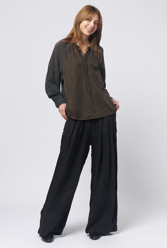 Raquel Allegra Poet Blouse Kale