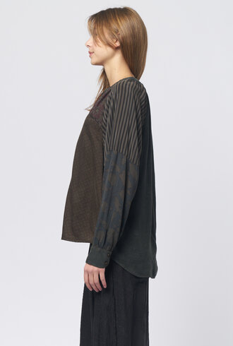 Raquel Allegra Poet Blouse Kale