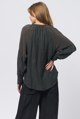 Raquel Allegra Poet Blouse Kale