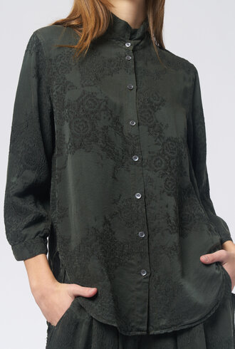 Raquel Allegra Lauren Blouse Kale