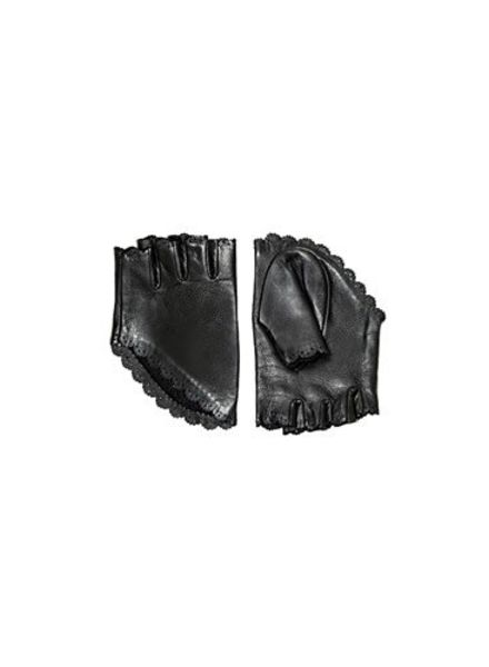 Catherine Osti Clothilde Leather Mittens Black