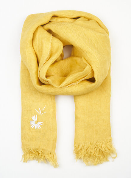 Destin Linen Square Scarf Yellow