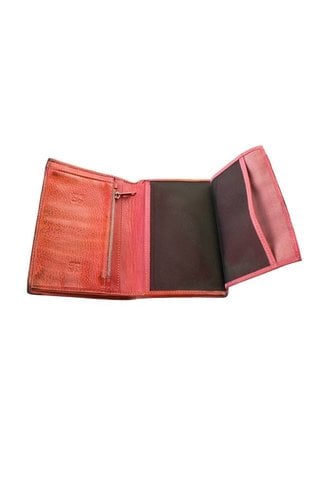 Majo Textured Leather Purse Coral